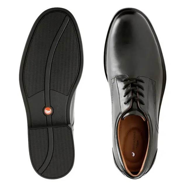 Clarks Un Aldric Lace Black Black Leather - 41