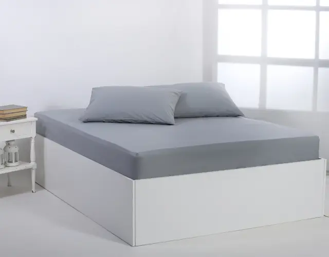 Βαμβακερό σεντόνι essentials (105cm x 200cm + 35cm) quarry - -