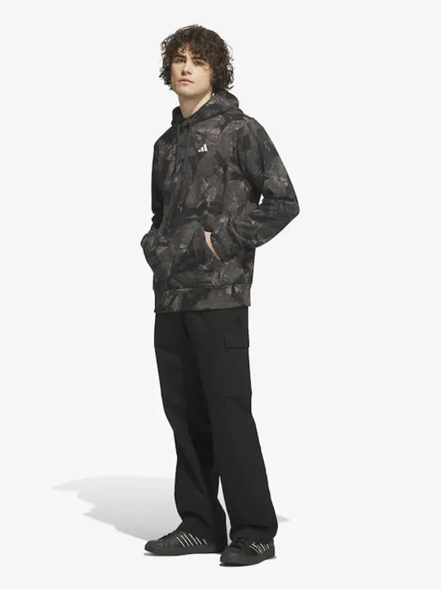 Adidas Graphic Hooded Sweatshirt Grethr/Carbon KG7994 - XL 3