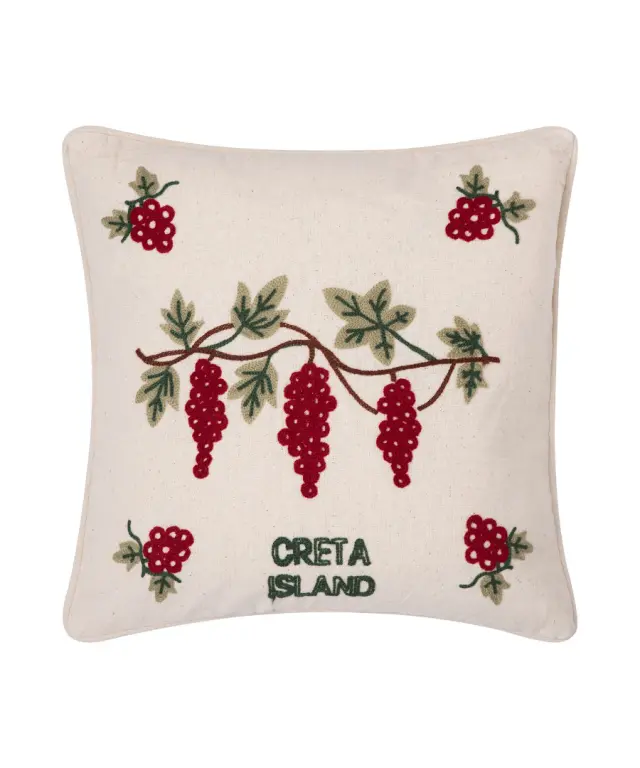 ΜΑΞΙΛΑΡΟΘΗΚΗ (42cm x 42cm) υφαντή κόκκινο σταφύλι ΚΡΗΤΗ - -