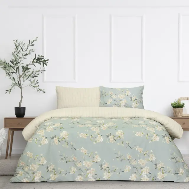 Σετ Παπλωματοθήκη 165x245 Μονή Kocoon Clementine Βεραμάν-Μπεζ 100% βαμβακερό