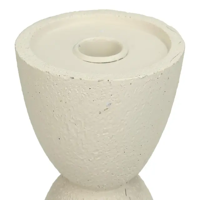 Κηροπήγιο Στολίδι Ιβουάρ Polyresin 11x11x15cm 3