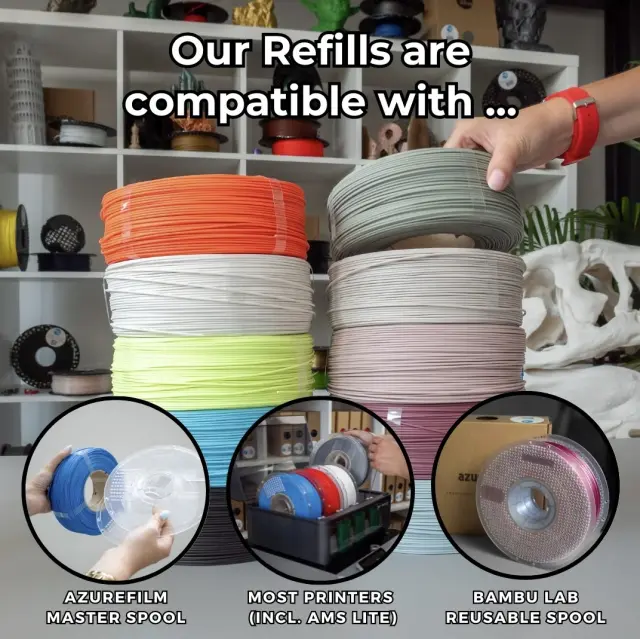 AzureFilm Refill PLA 1.75mm Πορτοκαλί - Orange 1kg 3