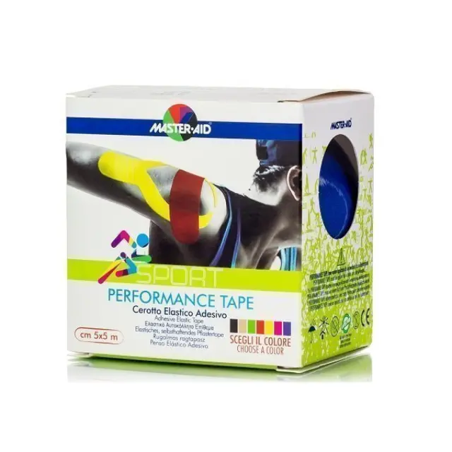 Master Aid Performance Tape Αυτοκόλλητη Ελαστική Ταινία Κινησιοθεραπείας Κόκκινη 5mx5cm 1τμχ