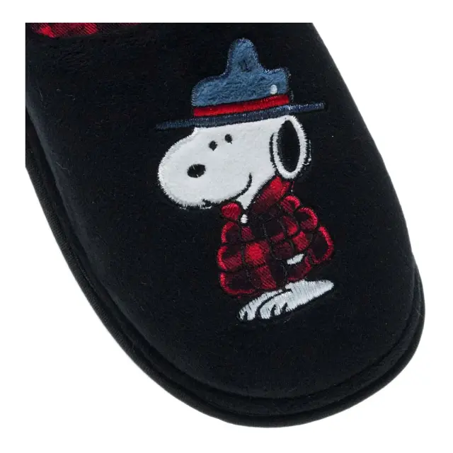 Parex Ανδρικές Παντόφλες Peanuts Snoopy, Χρώμα Μαύρο 3