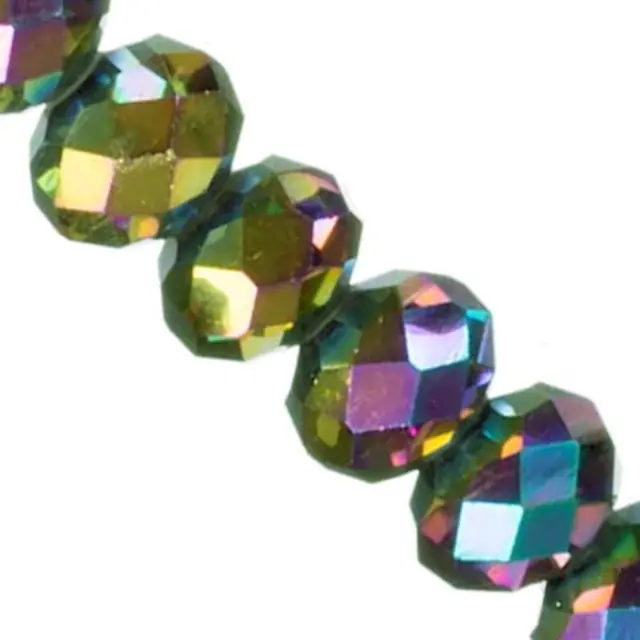 Χάντρα Γυάλινη Πολυεδρική Rondelle 2x1.5mm - Metallic Multicolor ~235τεμ