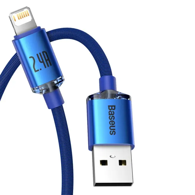 Baseus Crystal Shine Braided USB to Lightning Cable Μπλε 1.2m (CAJY000003) (BASCAJY000003) 3
