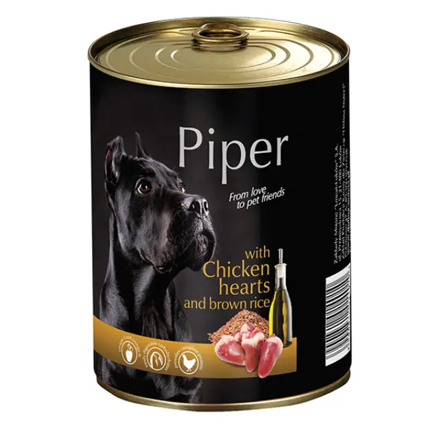 PIPER ADULT Καρδιά Κοτόπουλου & Καστανό Ρύζι POUCH 500gr Μονόχρωμο