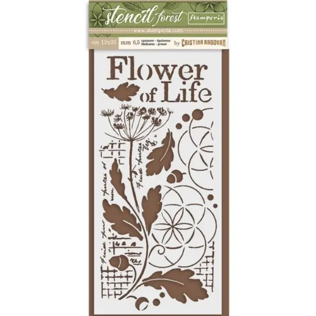 Thick Stencil 12x25cm, Stamperia, Forest flower of life