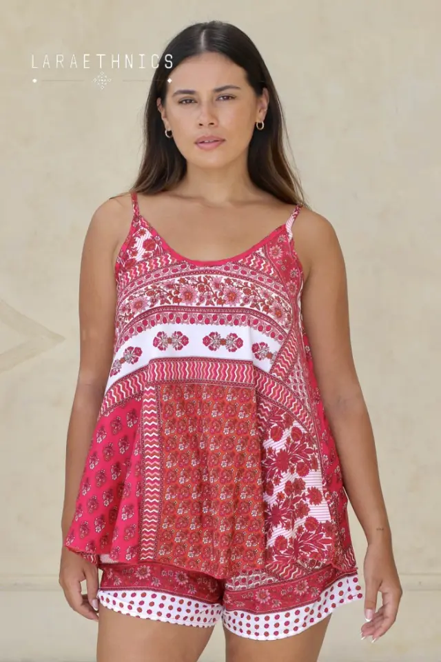 LARA ETHNICS “SILOU CAMARGUE” TOP (SILOU CAMARGUE-PAPRIKA) - L/XL 2