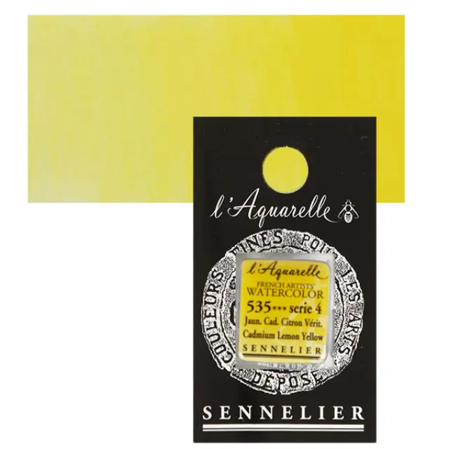 Χρώμα Ακουαρέλας Sennelier l Aquarelle Half Pan - 535 Cadmium Lemon Yellow