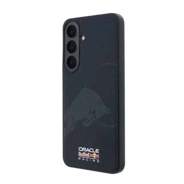 Red Bull PU Leather Meshed Debossed Bull Magnetic Case for Samsung Galaxy S26 FE Navy 2
