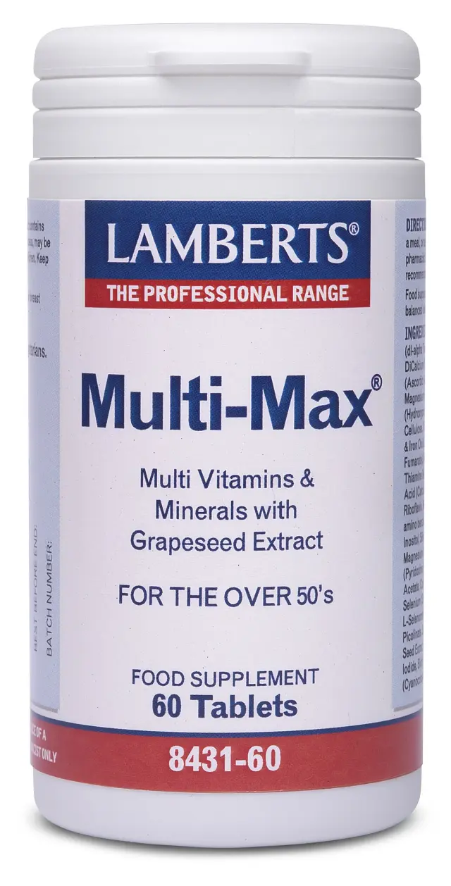 LAMBERTS Multi-Max, Πολυβιταμινούχος φόρμουλα για άτομα άνω των 50 ετών, 60Tabs