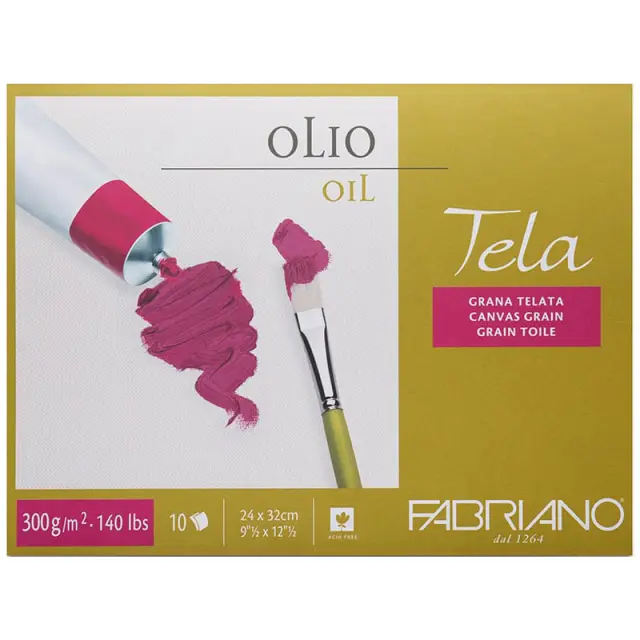 Μπλοκ Fabriano Tela Ελαιογραφίας (Υφή Καμβά) 300g/m² - 24x32cm - 10 Φύλλα