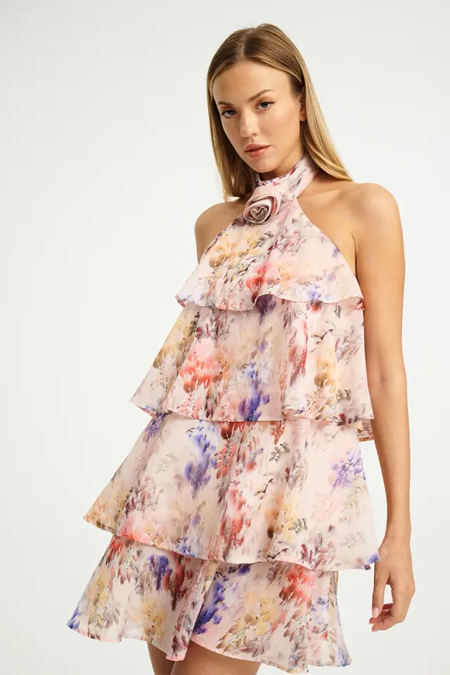 Αέρινο Φλοράλ με Βολάν SERGIO DRESS - XS 2