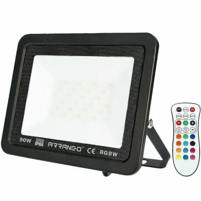 Arrango Στεγανός Προβολέας IP65 Ισχύος 50W RGBW σε Μαύρο χρώμα AP79252