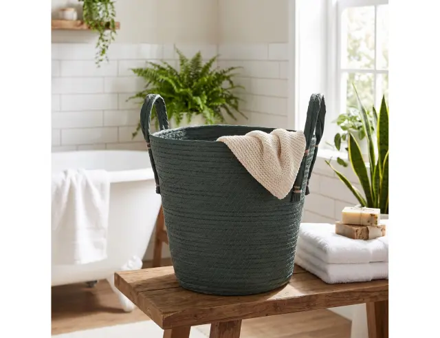 Διακοσμητικό καλάθι H&S Collection με χερούλια - Πράσινο KR2002760