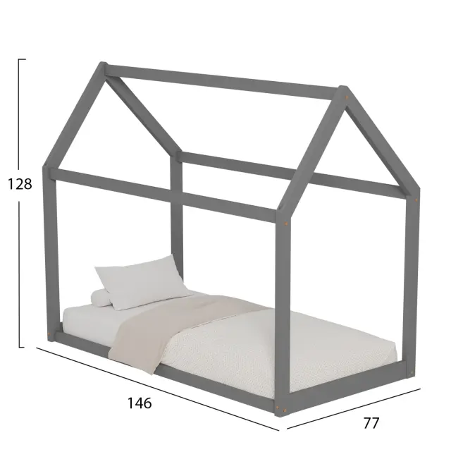 ΚΡΕΒΑΤΙ ΠΑΙΔΙΚΟ FB9678.05 τ.MONTESSORI ΞΥΛΟ ΠΕΥΚΟ ΓΚΡΙ- 140x70εκ 3