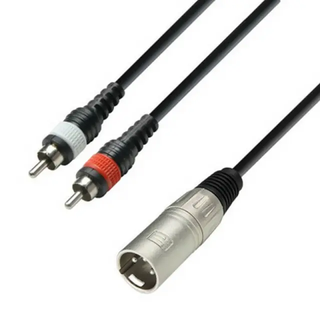 Adam Hall K3YMCC0300 3Star Series Καλώδιο Audio 2xRCA - XLR(m) 3m Μαύρο