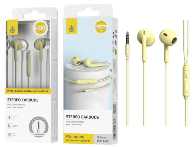 Moveteck Ακουστικά Ενσύρματα NC3189 Με Μικρόφωνο Stereo Κίτρινα/ 463.716406 (Moveteck)