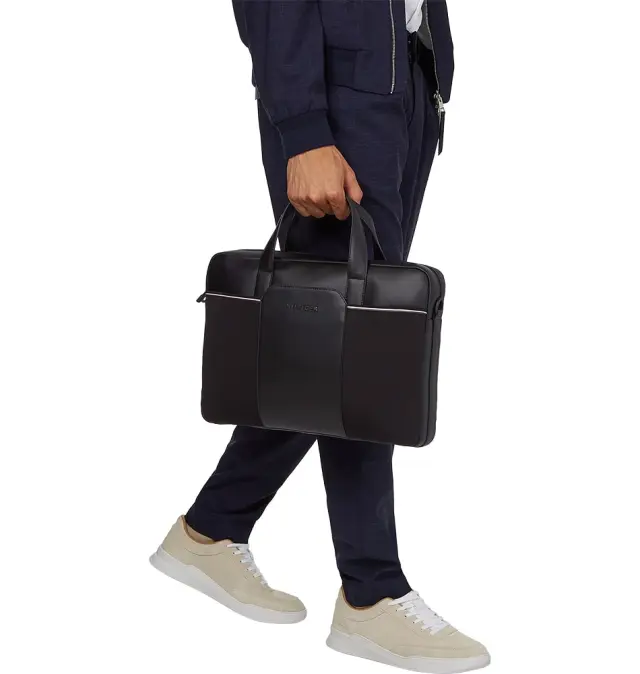 Τσάντα TOMMY HILFIGER 8438 Downtown Slim Computer bag 13.4" Μαύρη 3