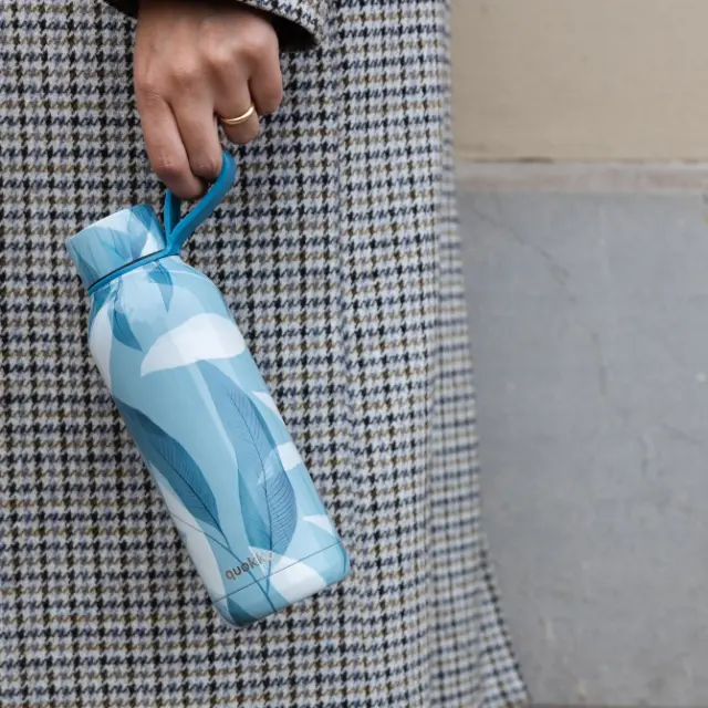 Quokka Solid Μπουκάλι Θερμός Ανοξείδωτο 630ml Blue Wind με Λαβή-40172 3