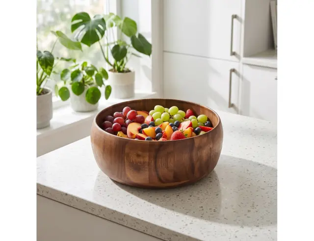 Μπολ Σερβιρίσματος Home Deco Factory από Ξύλο Ακακίας, με διαστάσεις 25x25x10cm KA5089