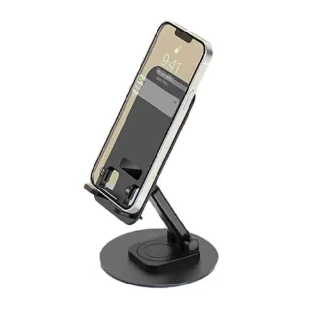Επιτραπέζια Βάση Κινητού 360 Περιστροφή Folding Lifting Bracket 4''-12.9'' σε Μαύρο Χρώμα