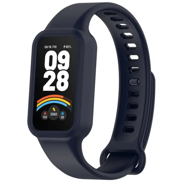 Λουράκι Σιλικόνης με Θήκη για Xiaomi Redmi Band 3/ 9 Active- Dark Blue OEM