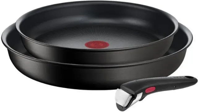 Tefal L76390 Ingenio Unlimited Σετ Τηγάνια από Αλουμίνιο Μαύρα με Αντικολλητική Επίστρωση 3τμχ