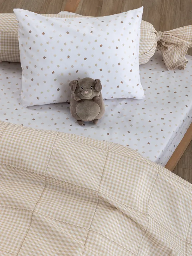 Μεμονωμένο σεντόνι Palamaiki BB101 Beige Αστέρι - Ημίδιπλο 170 x 260