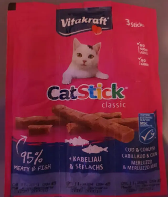 Vitakraft Cat Stick Classic Cod & Coalfish Λιχουδιά για Γάτες (3x18gr) Μονόχρωμο