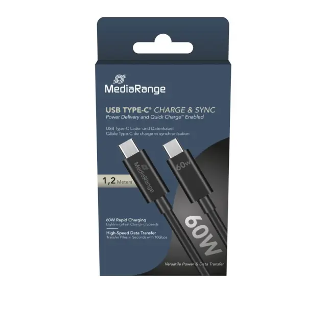 MediaRange Καλώδιο USB 3.2 Black 1.2m (MRCS213)