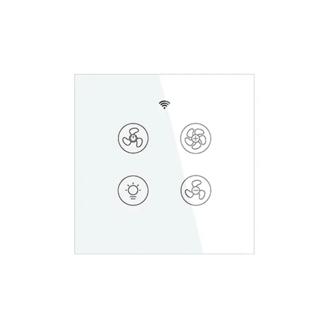 WIFI ΔΙΑΚΟΠΤΗΣ ΑΝΕΜΙΣΤΗΡΑ + ΦΩΤΟΣ ΛΕΥΚΟ N+L 86*86mm / WIFIFLSW