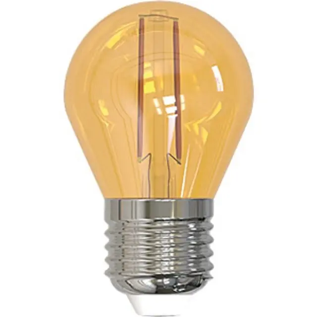 LED Filament Bulb E27, 2W, P45, Yellow