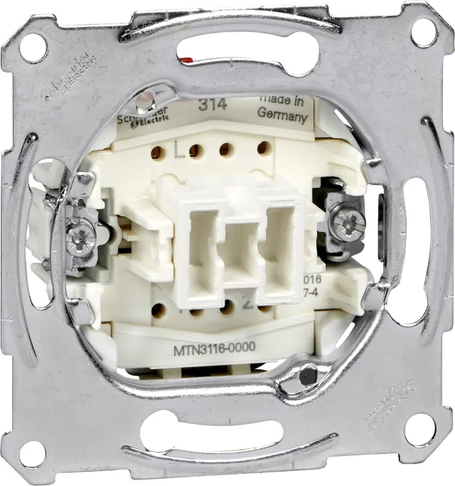 Two-way switch insert 1 pole, flush-mounted, 10 AX, AC 250 V, screwl. term.