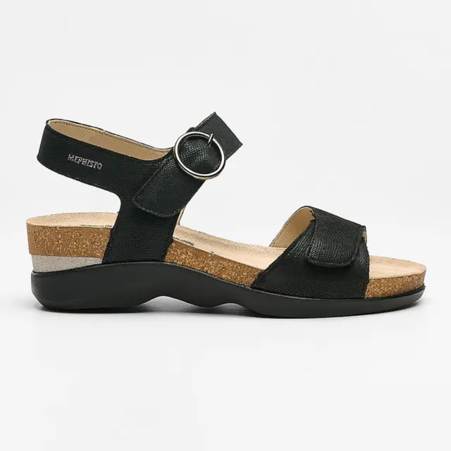 Mephisto Πέδιλα Γυναικείο δέρμα Nubuck Μαύρο MEP/ORIANA BLACK