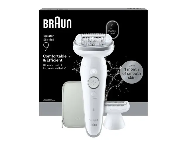 Αποτριχωτική Μηχανή Epilator Braun Silk Epil 9 Wet&Dry SES9-030 με 2 ταχύτητες και 3 εξαρτήματα - SilverSES9-030 2