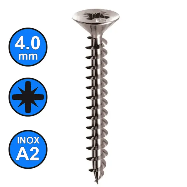 Νοβοπανόβιδες WS9100 INOX A2 ανοξείδωτες Ø4x40mm (100τεμ)