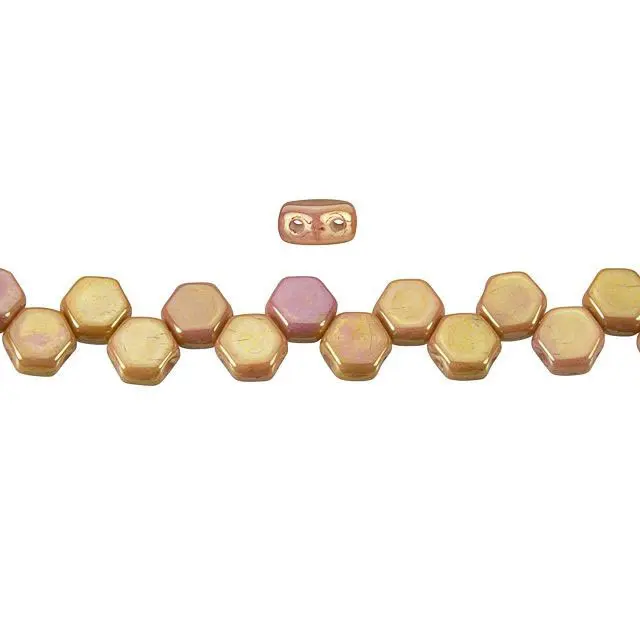 Χάντρα Honeycomb 6mm - Chalk White Red Luster ~30τεμ