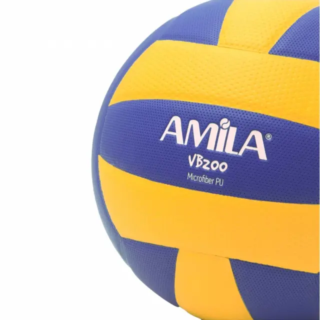 Amila Adult VB200 Microfiber PU Indoor Size 5 Volley Ball Μπλε - Κίτρινο 41679 (Amila) - 5 2
