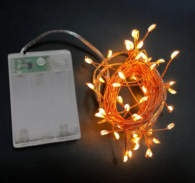 50 MICRO LED ΜΠΑΤΑΡΙΑΣ ΣΤΑΘE. XΑΛΚΟΥ ΣΥΡΜΑ ΧΡΥΣΑ 2200Κ IP20