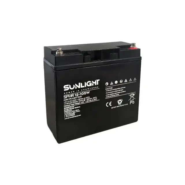 Μπαταρία Μολύβδου VRLA Sunlight SPHR 12V 105W 19.4Ah High Rate