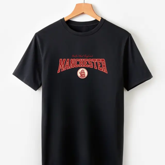 T-shirt Noshame® Μαύρο με τύπωμα Manchester - 122560 - XXL 2