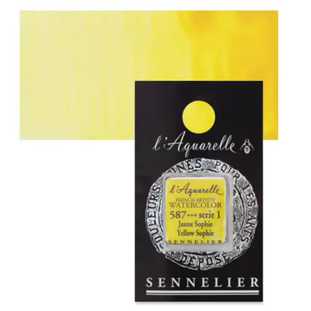 Χρώμα Ακουαρέλας Sennelier l Aquarelle Half Pan - 587 Yellow Sophie