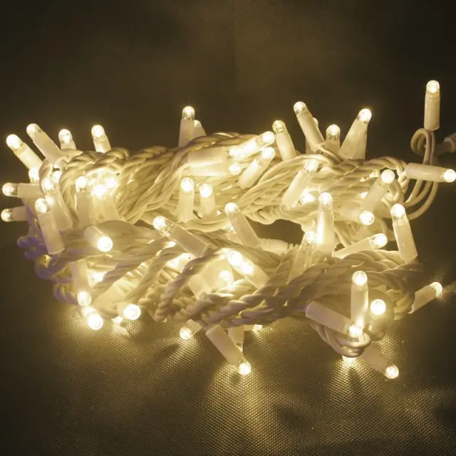 ΛΑΜΠΑΚΙΑ 100 LED ΣΕ ΣΕΙΡΑ ΘΕΡΜΟ ΛΕΥΚΟ ΚΑΟΥΤΣΟΥΚ ΑΝΑ 10mm 220 - 240V AC ΜΕ ΔΥΝΑΤΟΤΗΤΑ ΕΠΕΚΤΑΣΗΣ MAX 20 ΣΕΤ & ΚΑΛΩΔΙΟ ΠΡΑΣΙΝΟ 1.5m IP65 / X081001414