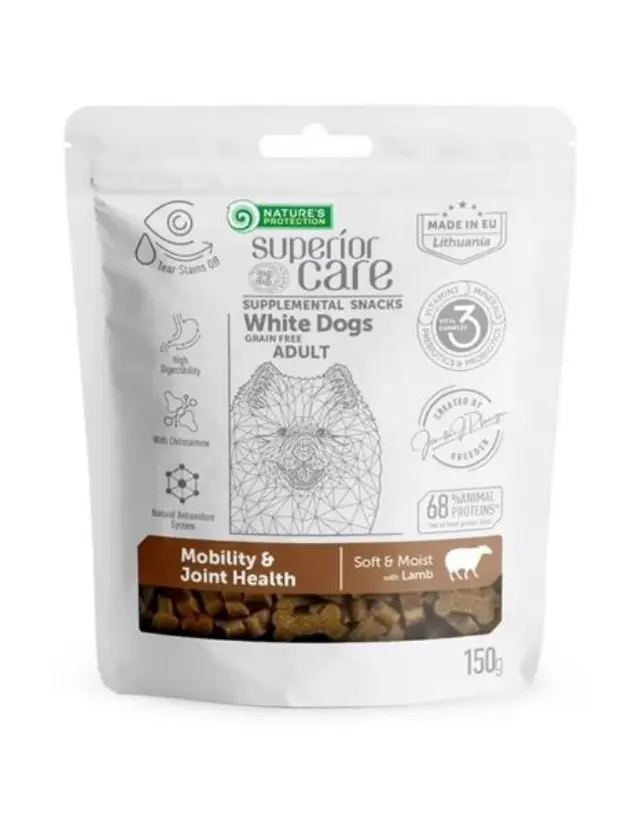 Nature's Protection Superior Care White Dogs Mobility & Joint Health Lamb Λιχουδιές με Αρνί 150gr