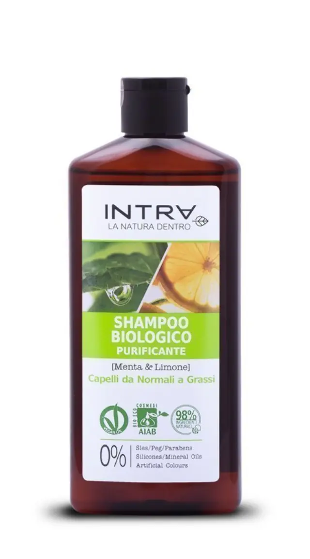 Intra Organic Shampoo με Μέντα & Λεμόνι – Για Κανονικά & Λιπαρά Μαλλιά 250ml