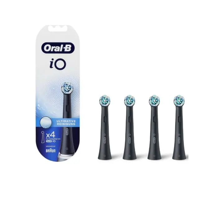 Oral-B iO Ultimate Clean Electric Toothbrush Replacement Heads Black, Ανταλλακτικές Κεφαλές iO Ultimate Clean Μαύρο 4τμχ