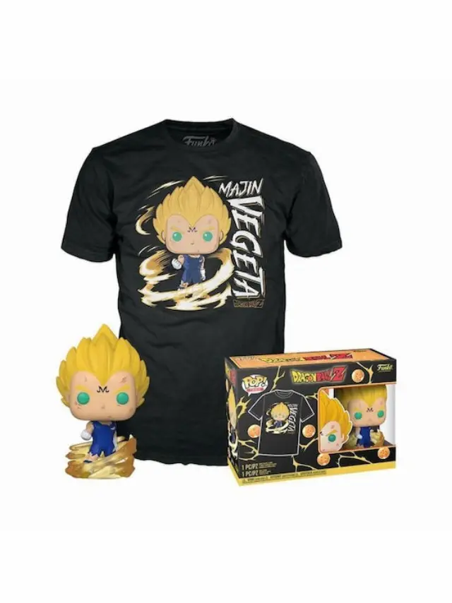 Funko Pop Tees Adult Dragon Ball Z Majin Vegeta Glows In Dark Vinyl Figure T-shirt M